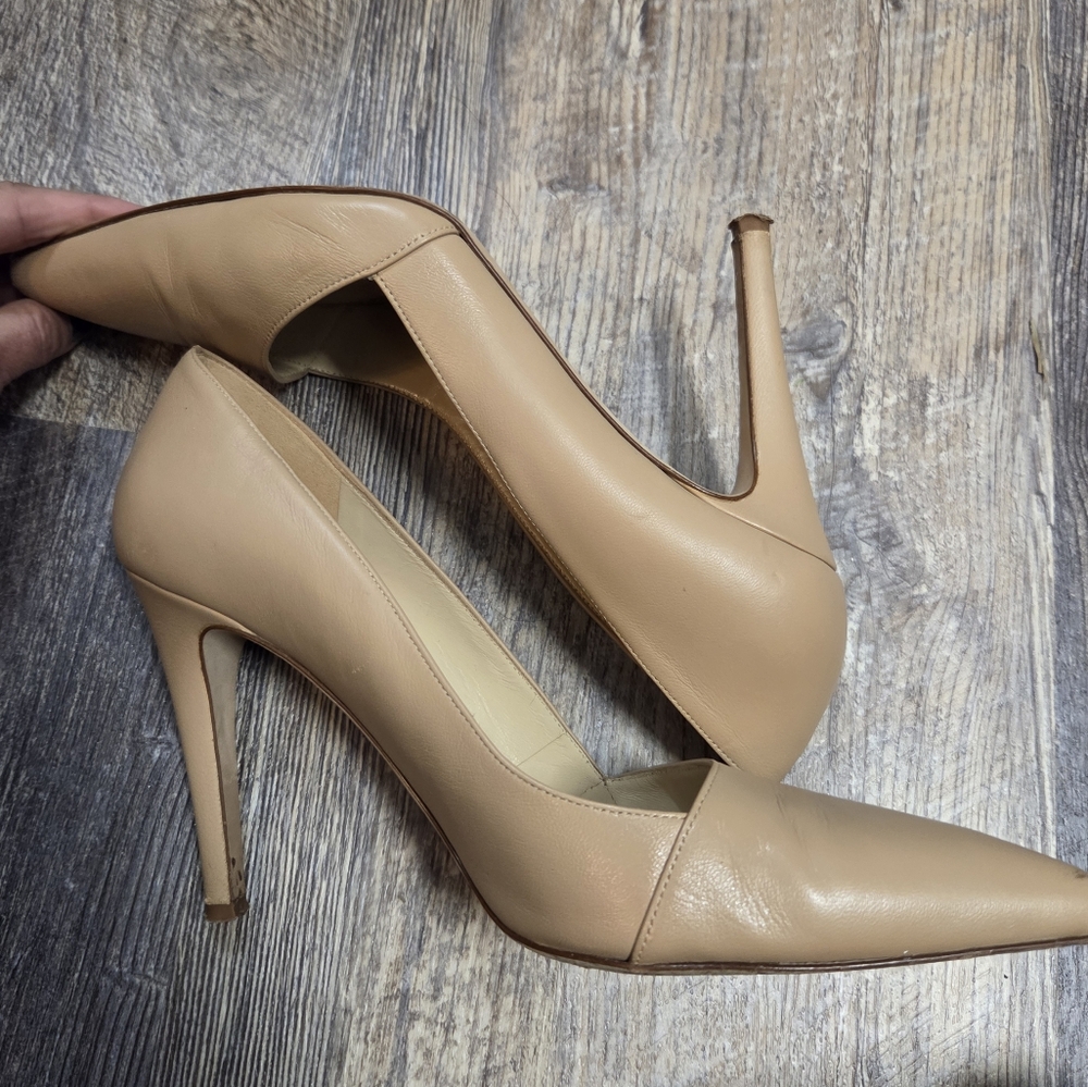 Saks 5th Avenue Tan High Heel Pumps - Picture 9 of 10